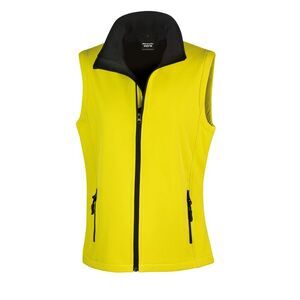 Result Core Womens/Ladies Printable Softshell Bodywarmer / Yellow / Black